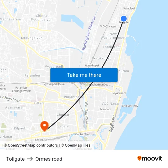 Tollgate to Ormes road map