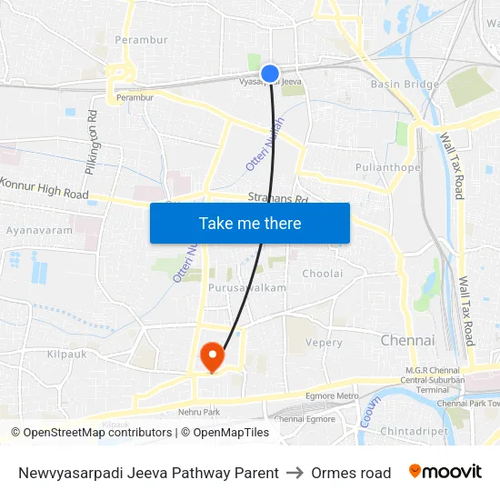 Newvyasarpadi Jeeva Pathway Parent to Ormes road map