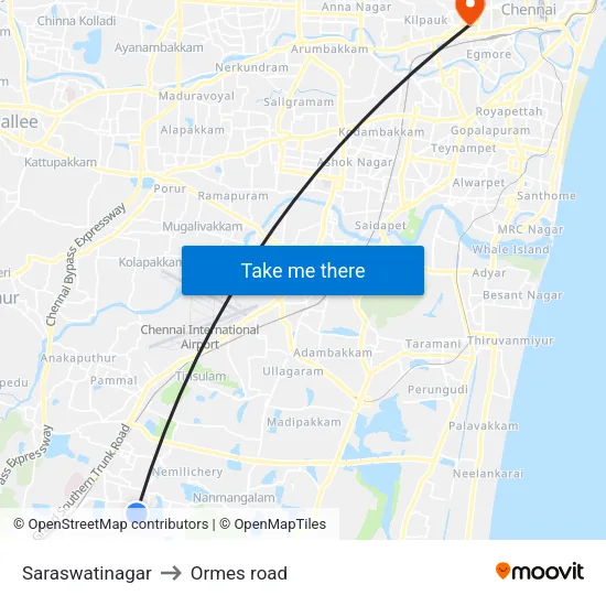 Saraswatinagar to Ormes road map