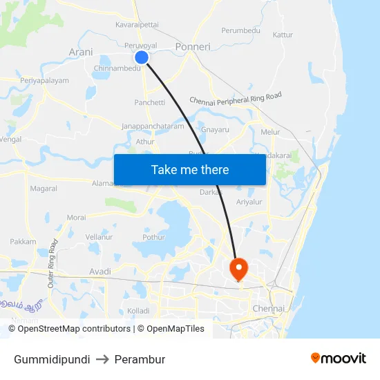 Gummidipundi to Perambur map