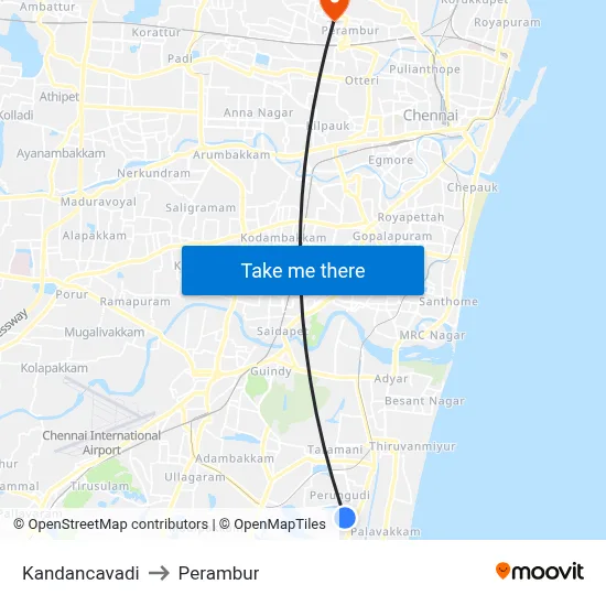 Kandancavadi to Perambur map