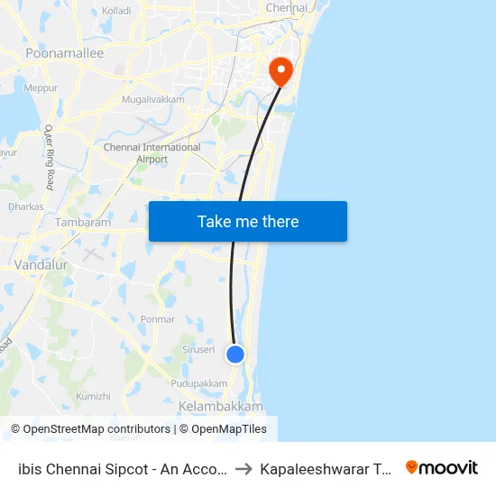 ibis Chennai Sipcot - An Accor Brand to Kapaleeshwarar Temple map