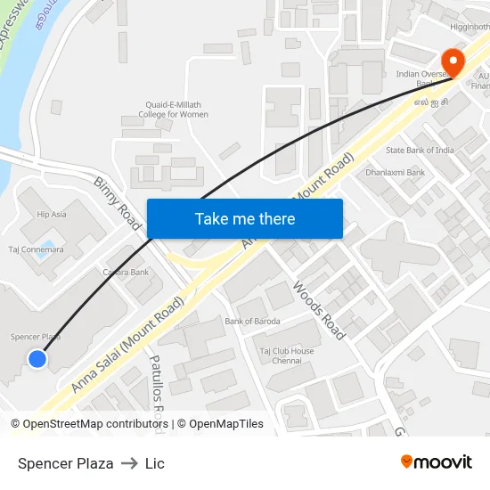 Spencer Plaza to Lic map