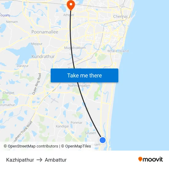 Kazhipathur to Ambattur map