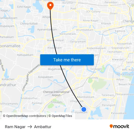 Ram Nagar to Ambattur map
