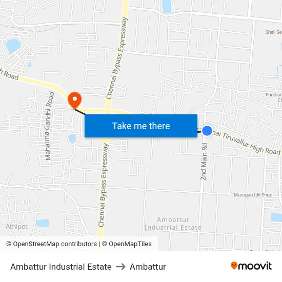 Ambattur Industrial Estate to Ambattur map