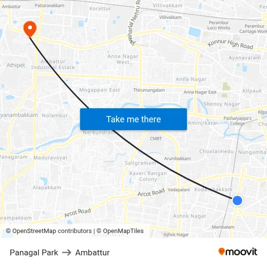 Panagal Park to Ambattur map