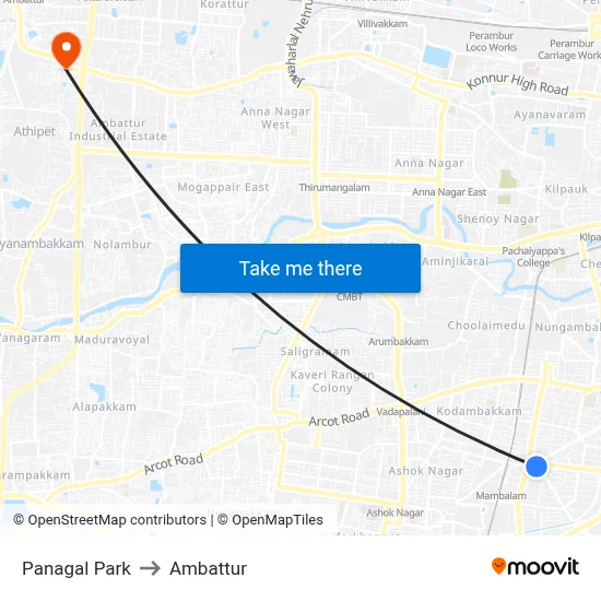 Panagal Park to Ambattur map
