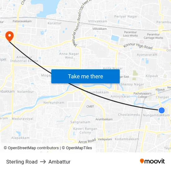 Sterling Road to Ambattur map