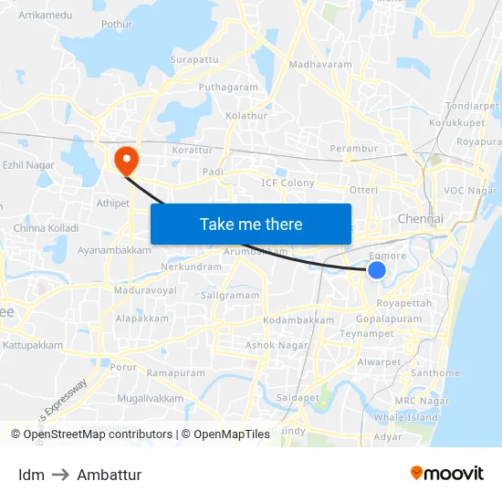 Idm to Ambattur map