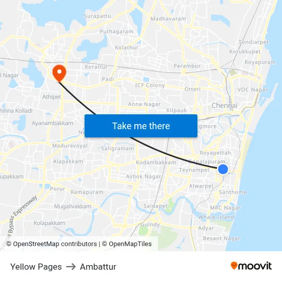 Yellow Pages to Ambattur map