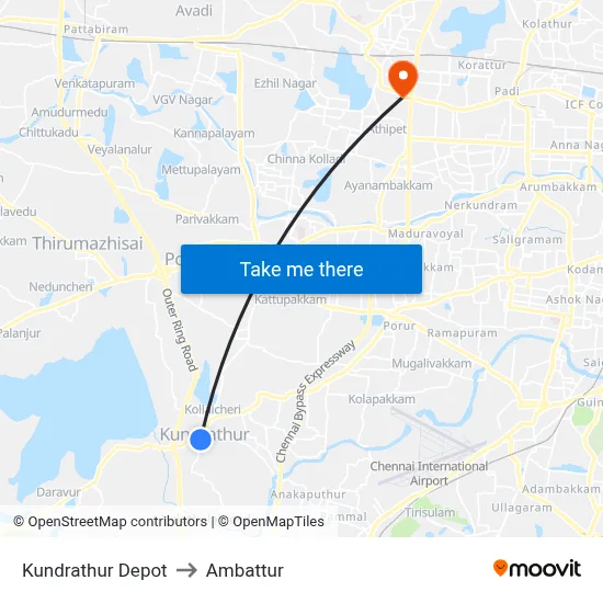 Kundrathur Depot to Ambattur map