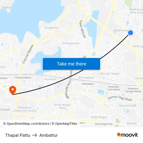 Thapal Pattu to Ambattur map