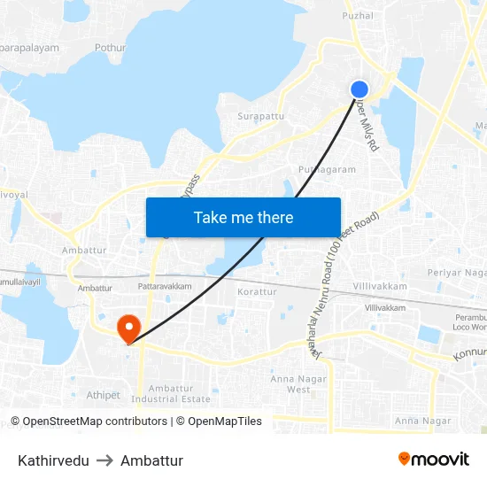 Kathirvedu to Ambattur map