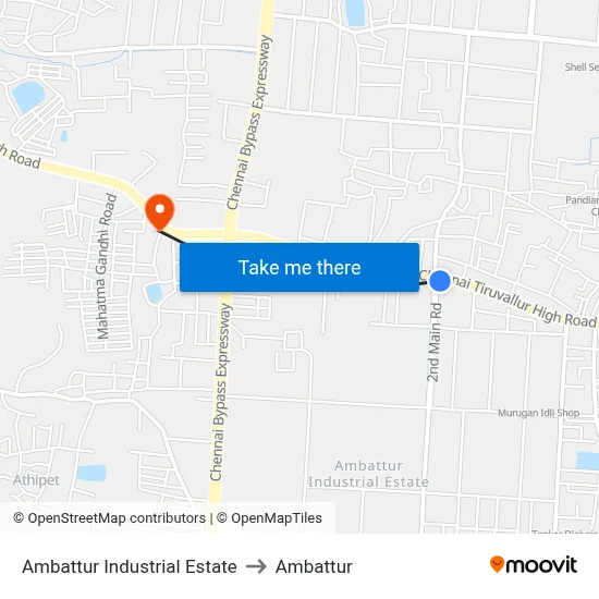 Ambattur Industrial Estate to Ambattur map