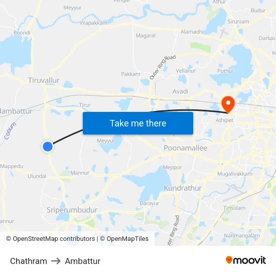 Chathram to Ambattur map