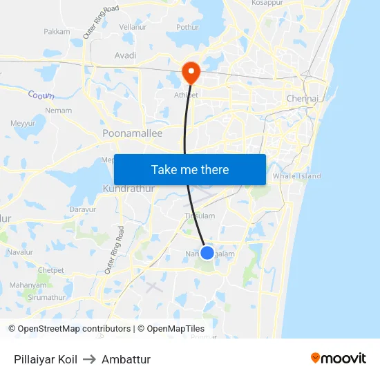 Pillaiyar Koil to Ambattur map