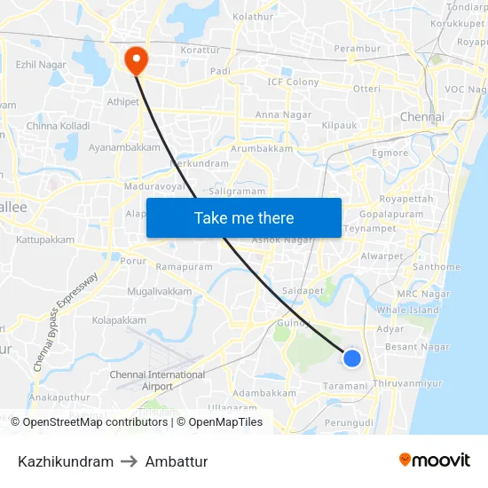 Kazhikundram to Ambattur map