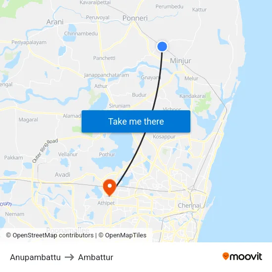 Anupambattu to Ambattur map