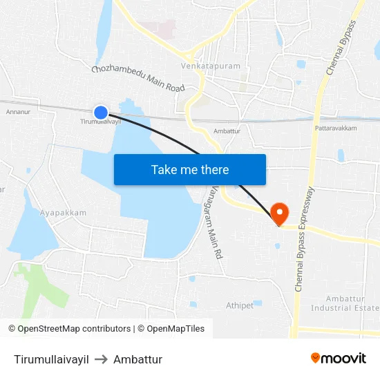 Tirumullaivayil to Ambattur map