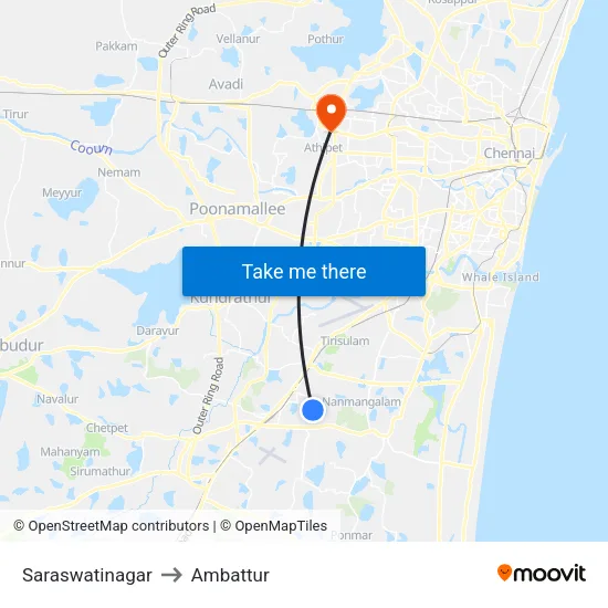 Saraswatinagar to Ambattur map