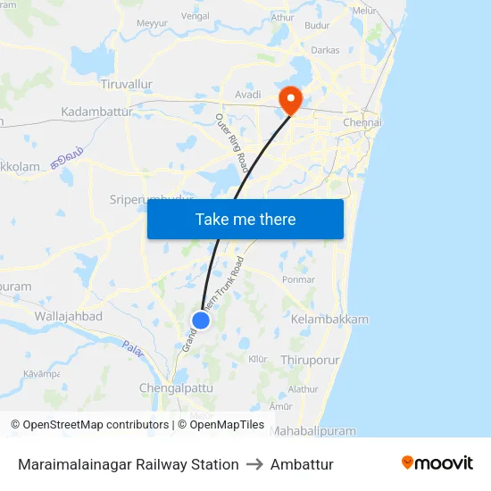 Maraimalainagar Railway Station to Ambattur map