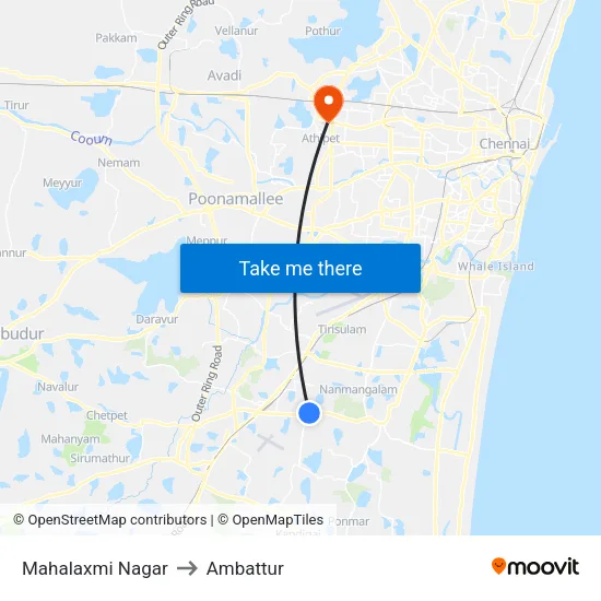 Mahalaxmi Nagar to Ambattur map