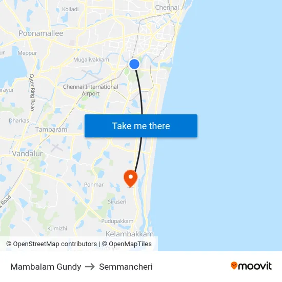 Mambalam Gundy to Semmancheri map