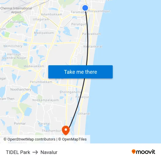 TIDEL Park to Navalur map