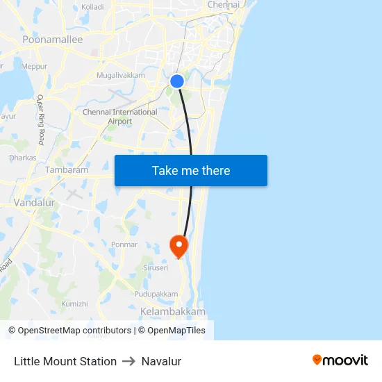 Little Mount Station to Navalur map