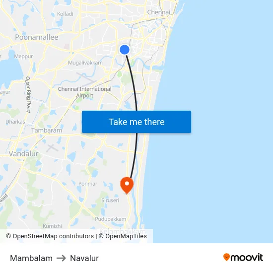 Mambalam to Navalur map