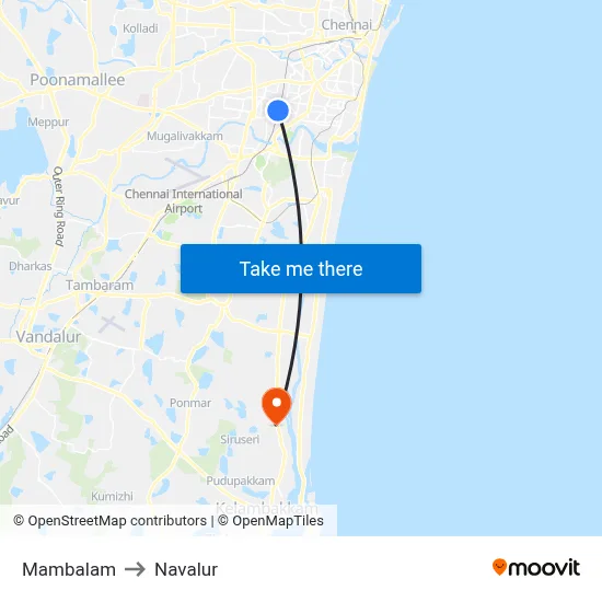 Mambalam to Navalur map
