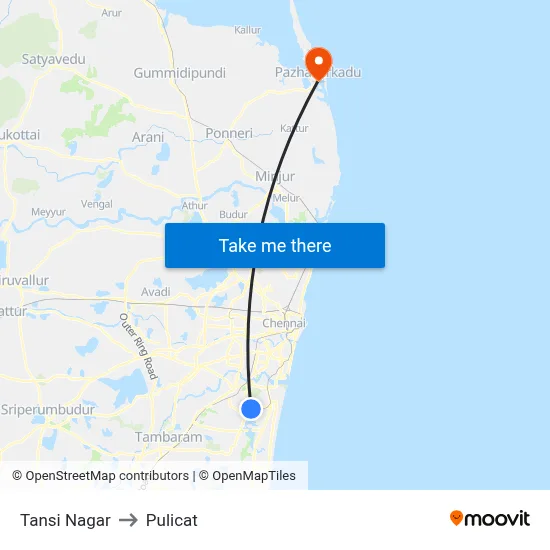 Tansi Nagar to Pulicat map