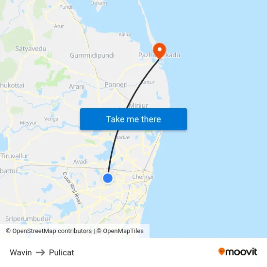 Wavin to Pulicat map