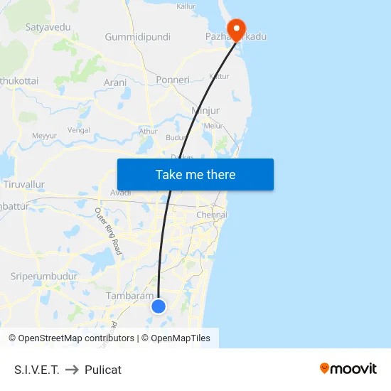 S.I.V.E.T. to Pulicat map