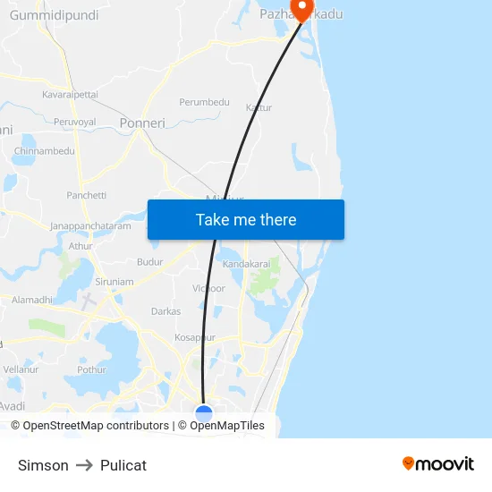 Simson to Pulicat map