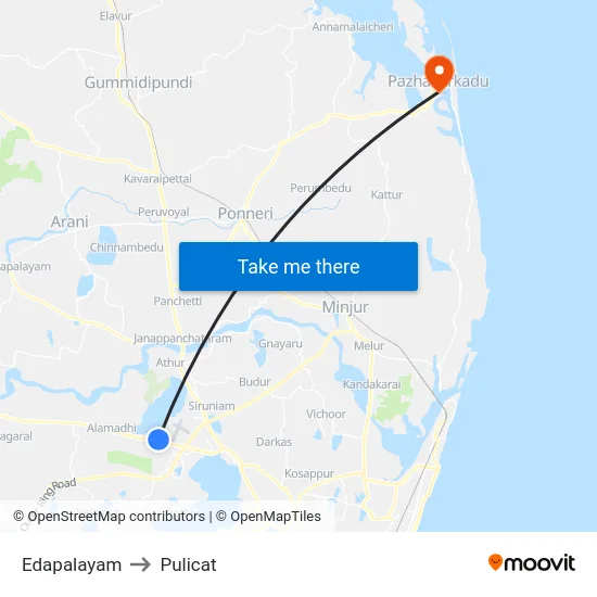 Edapalayam to Pulicat map