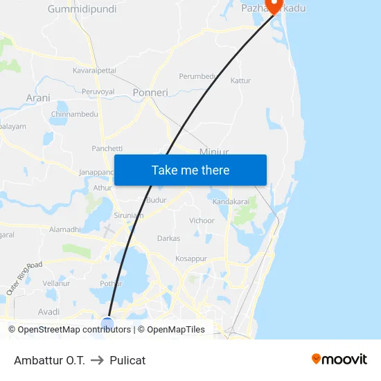 Ambattur O.T. to Pulicat map