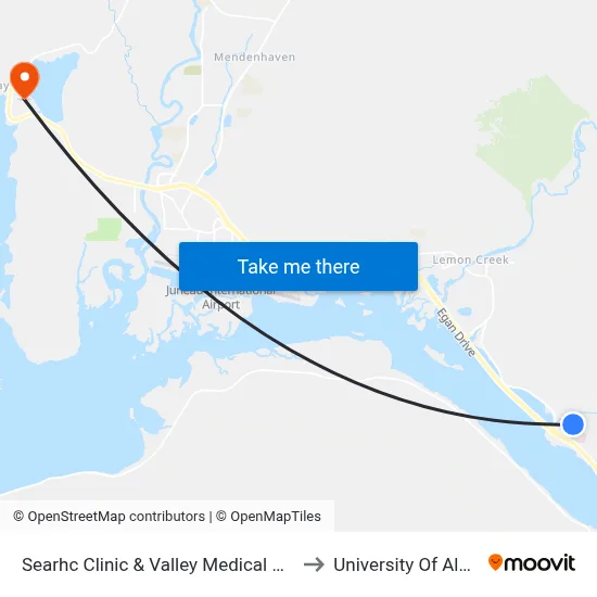 Searhc Clinic & Valley Medical Care at Salmon Creek Lane to University Of Alaska Southeast map