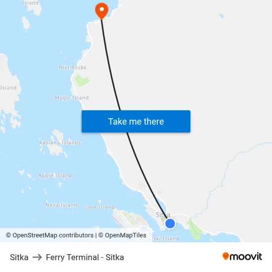 Sitka to Ferry Terminal - Sitka map