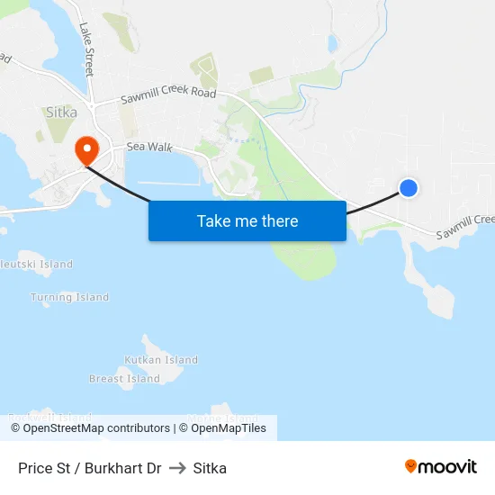 Price St / Burkhart Dr to Sitka map
