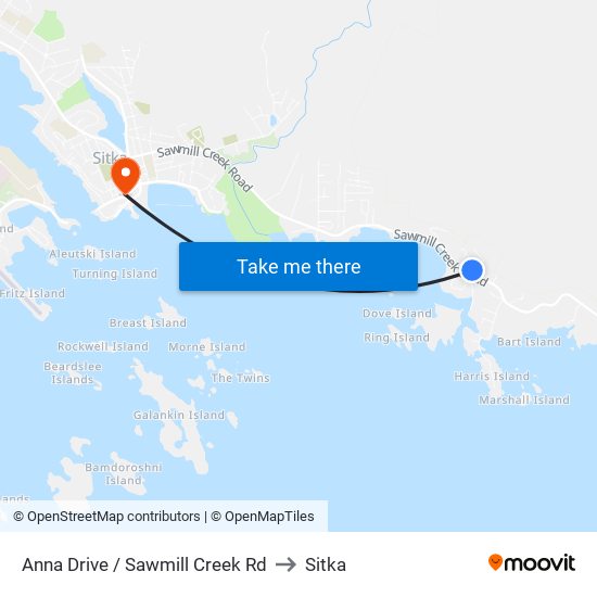 Anna Drive / Sawmill Creek Rd to Sitka map