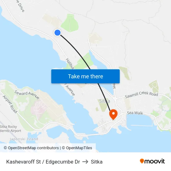 Kashevaroff St / Edgecumbe Dr to Sitka map