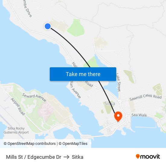 Mills St / Edgecumbe Dr to Sitka map