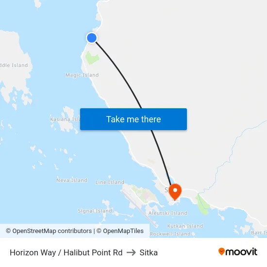 Horizon Way / Halibut Point Rd to Sitka map