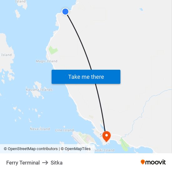 Ferry Terminal to Sitka map