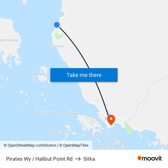 Pirates Wy / Halibut Point Rd to Sitka map