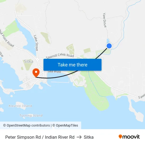 Peter Simpson Rd / Indian River Rd to Sitka map
