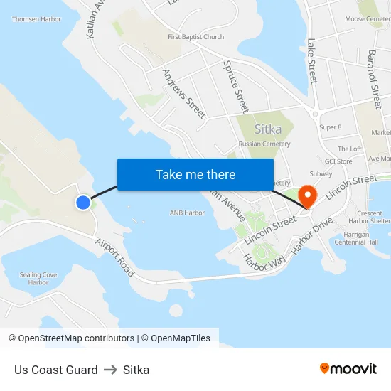 Us Coast Guard to Sitka map