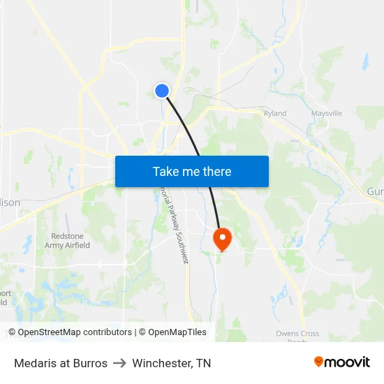 Medaris at Burros to Winchester, TN map